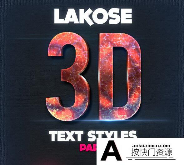 [3D样式][插件发布]3D金属PS样式 Lakose 3D Text Styles Part 16