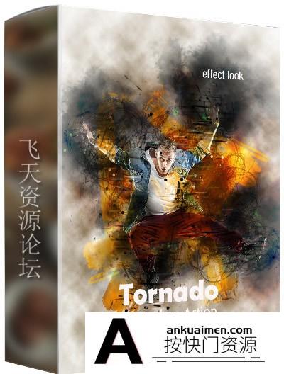 [PS动作下载]龙卷风暴PS动作 Tornado Photoshop Action(附教程)