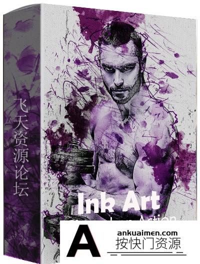 [PS动作下载]水墨艺术画PS动作 Ink Art Photoshop Action（附教程）
