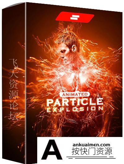 [PS动作下载]能量光线爆炸动画PS动作Gif Animated Particle Explosion Photosh Action