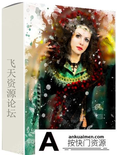 [PS动作下载]专业水彩绘画Photoshop动作 Watercolor Painting Photoshop Action