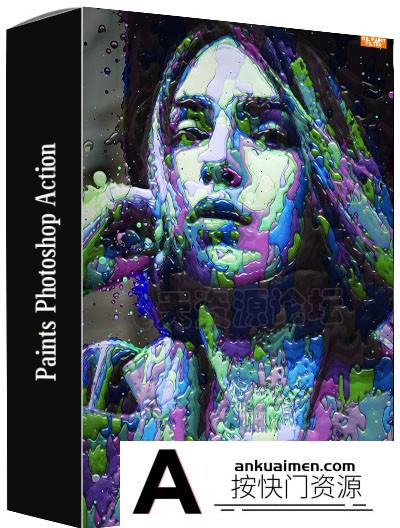 [PS动作下载]油漆涂料绘画PS动作 Paints Photoshop Action(附教程)