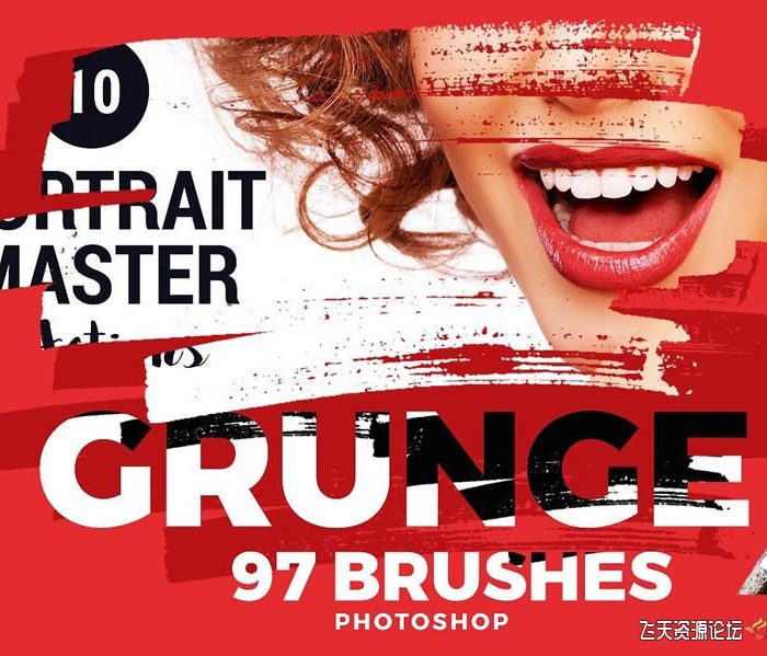 [水墨水彩笔刷][插件发布]97组水墨水彩Photoshop笔刷库 97 Photoshop Brushes