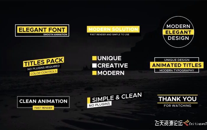 [DaVinci Resolve模板][教程发布]DaVinci Resolve达芬奇现代文字标题模板-Modern Titles