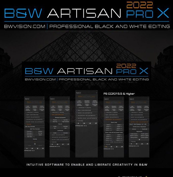 [PS扩展面板][插件发布]BW Artisan Pro X 2022 V2.1汉化版|风光黑白明度蒙版扩展支持PS2022