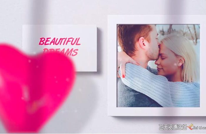 [FCPX效果]浪漫婚礼相框照片电子相册模板组合动画FCPX插件- Love Slideshow