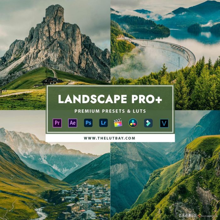 [无人机LR预设]航拍调色利器——Landscape Pro拍电影风光大片Lightroom预设及LUT预设