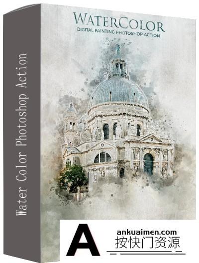 [PS动作下载][插件发布]水彩特效PS动作 Water Color Photoshop Action 附图文教程