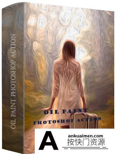 [PS动作下载]厚涂油漆颜料绘画PS动作 Oil Paint Photoshop Action(附教程)