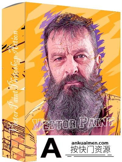 [PS动作下载][插件发布]矢量油漆PS动作  Vector Paint Photoshop Action(附视频教程)