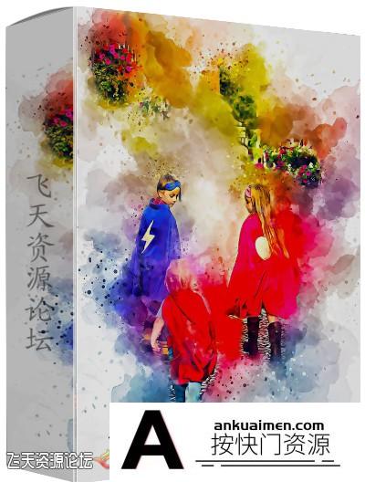 [PS动作下载]水彩绘画PS动作 Watercolor Photoshop Action
