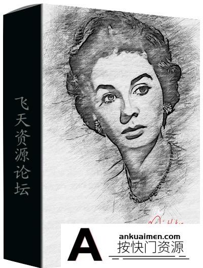 [PS动作下载]现代铅笔素描PS动作 Modern Pencil Sketch Photoshop Action