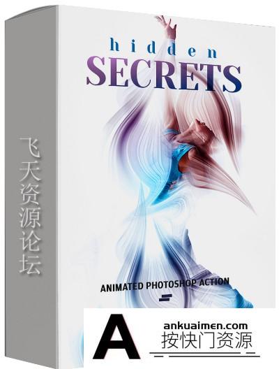 [PS动作下载]抽象线条PS动作 Gif Animated Hidden Secret Action(附教程)