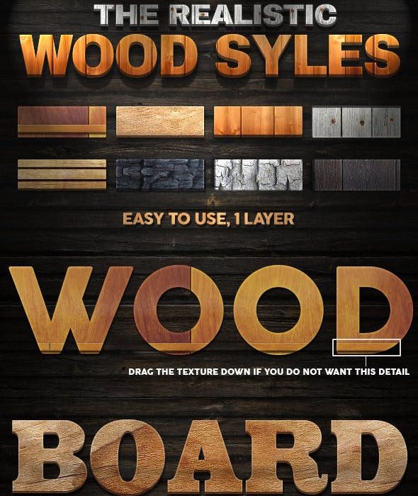 [纹理样式][插件发布]高端木纹PS样式 1 The Realistic Wood Styles 1
