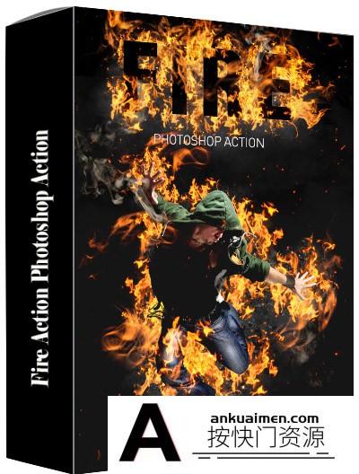 [PS动作下载][插件发布]超酷烟雾火焰燃烧场景动作 Fire Action 附高清视频教程