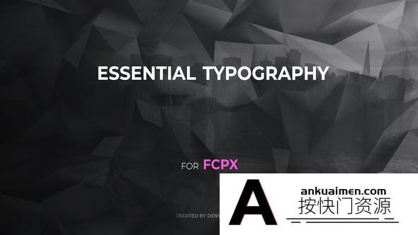 [FCPX标题字幕]FCPX插件-30种简洁基本文字标题排版模板 Essential Typography