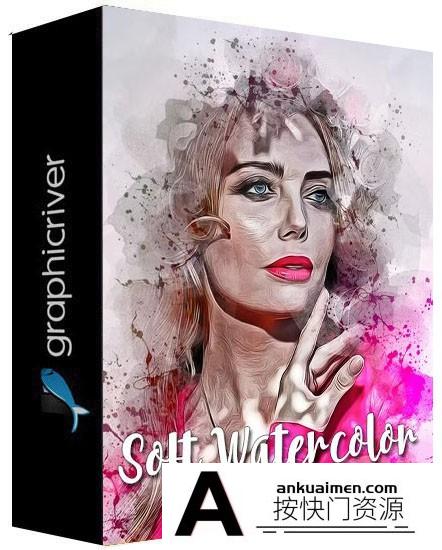 [PS动作下载]柔和水彩PS动作 Soft Watercolor Photoshop Action(附视频教程)