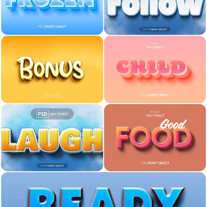 [3D样式][插件发布]3D文字效果PSD格式PS样式集 vol 104 Psd text effect set vol 104