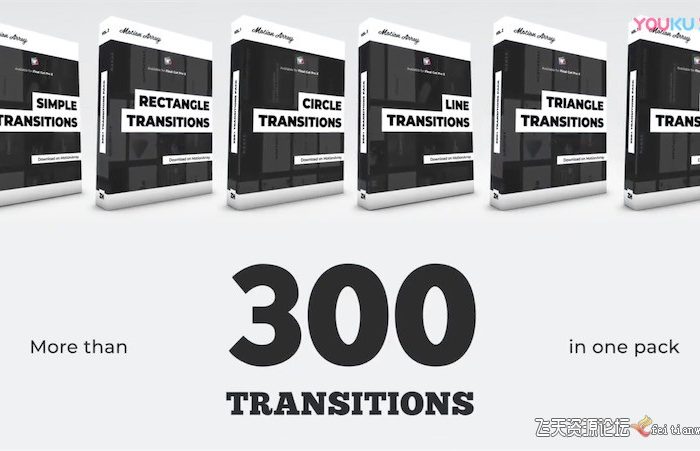 [FCPX发生器]FCPX插件-320个干净简洁图形遮罩蒙板转场动画预设