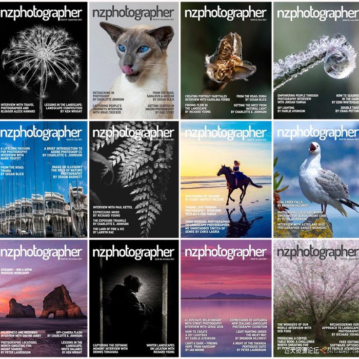 [电子书籍教程]NZPhotographer摄影杂志-2021年全年1-12期 NZPhotographer-Full Year 2021