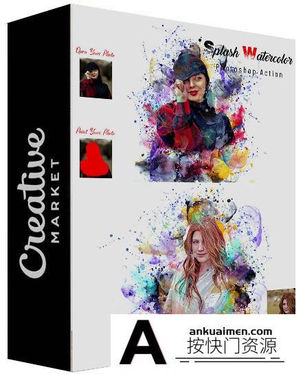 [PS动作下载]飞溅水彩Photoshop动作 Splash Watercolor Photoshop Action