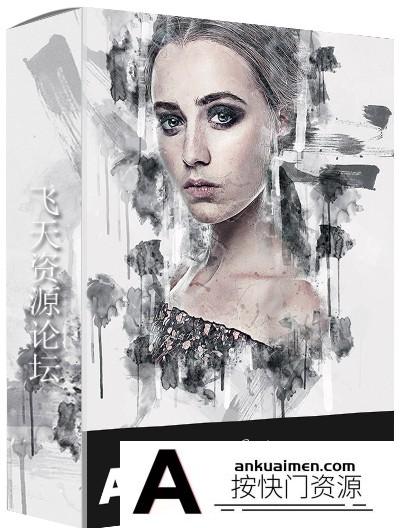 [PS动作下载]亚克力 – 墨水艺术PS动作 Acrylic – Ink Artist Photoshop Action