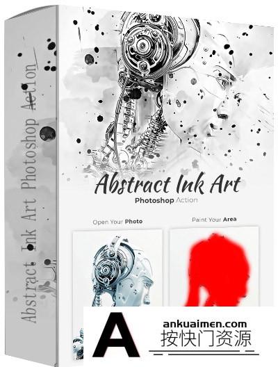 [PS动作下载]抽象水墨艺术PS动作 Abstract Ink Art Photoshop Action