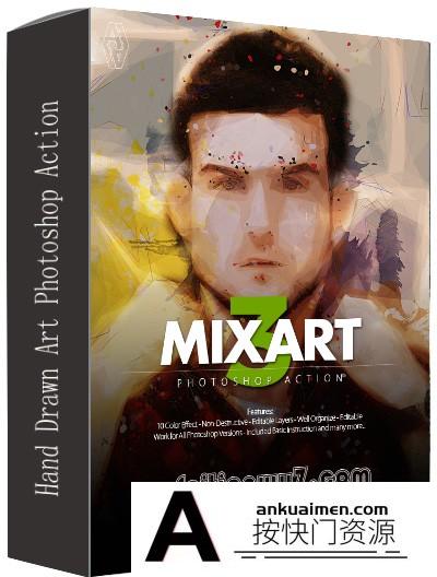 [PS动作下载][插件发布]混合艺术PS动作 Mixart 3 Photoshop Action(附视频教程)