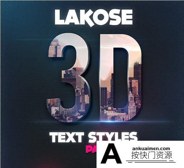 [3D样式][插件发布]3D金属PS样式 Lakose 3D Text Styles Part 31