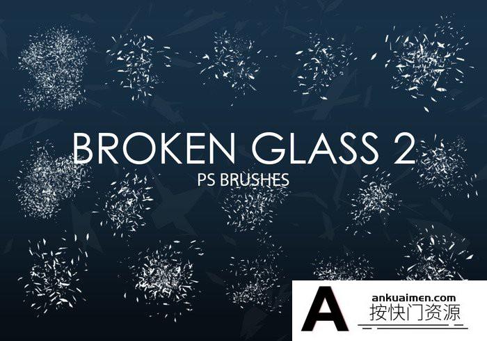 [特效创意笔刷][插件发布]破碎玻璃PS笔刷 Broken Glass Photoshop Brushes 2