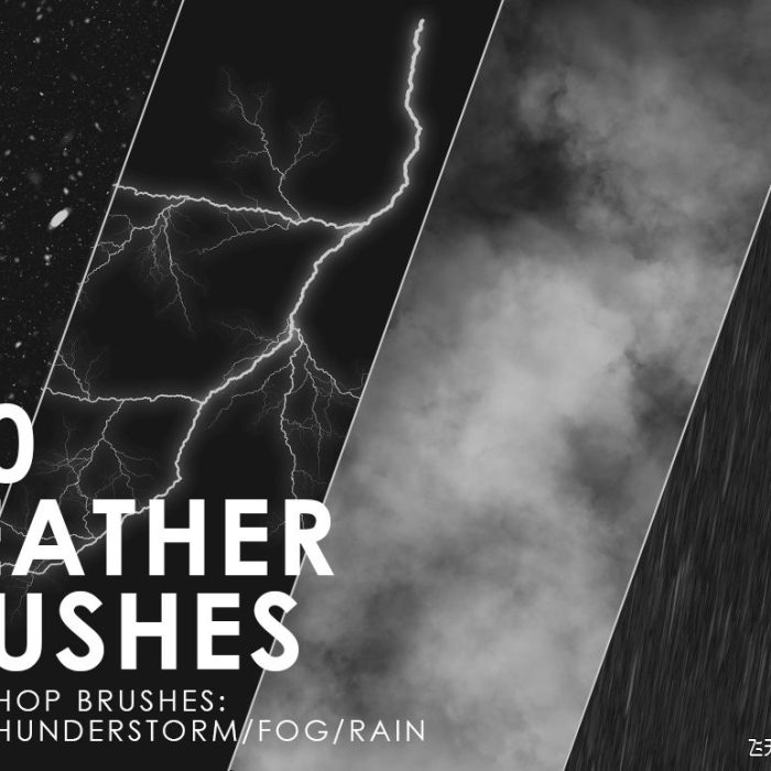 [自然风景笔刷][插件发布]150个天气笔刷,闪电,雷雨,风雪笔刷大合集