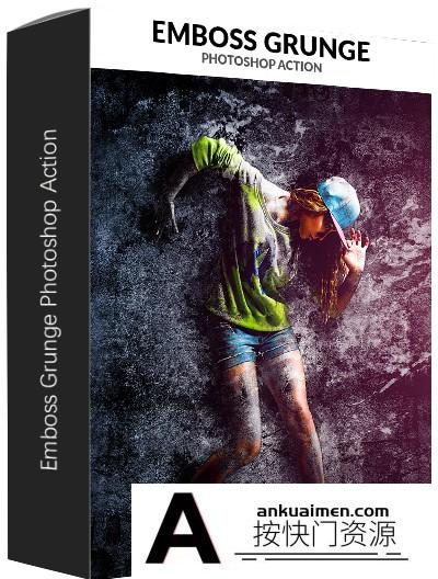 [PS动作下载][插件发布]Emboss Grunge Photoshop Action（附视频教程）