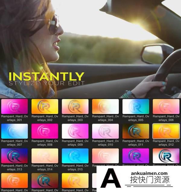 [FCPX发生器]FCPX插件：40组强烈炫光闪烁漏光光效叠加+FCPX预设