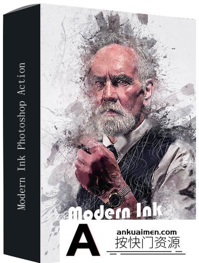 [PS动作下载][插件发布]现代水墨飞溅广告动作 Modern Ink Photoshop Action