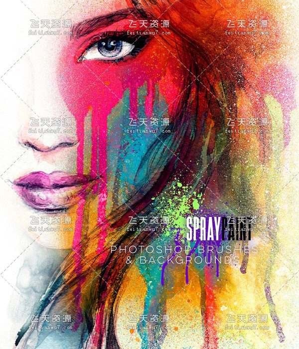 [水墨水彩笔刷][插件发布]Rons 高清喷漆油漆喷溅笔刷 Ron’s Spray Paint