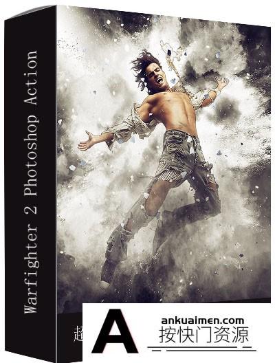 [PS动作下载][插件发布]超酷粉尘爆炸英文版PS动作 Warfighter 2 Photoshop Action