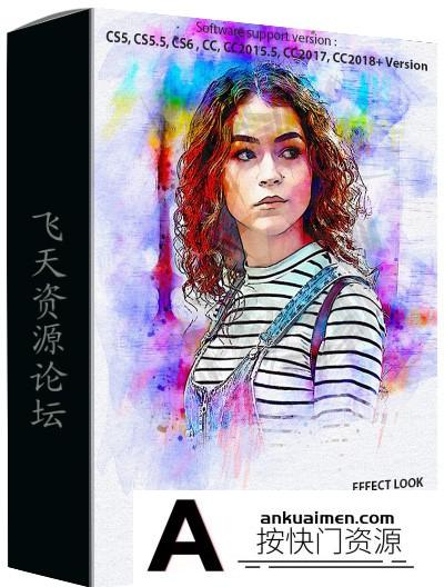 [PS动作下载]Premio水彩PS动作第二版 Premio Watercolor Photoshop Action 2(附教程)