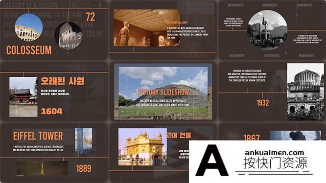 [FCPX发生器]FCPX插件-时间线发展历程回顾展示动画FCPX模板 History Slideshow