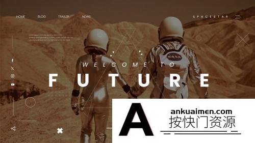 [FCPX标题字幕]FCPX插件-20种科技故障闪烁图文文字标题动画Astro Space Title