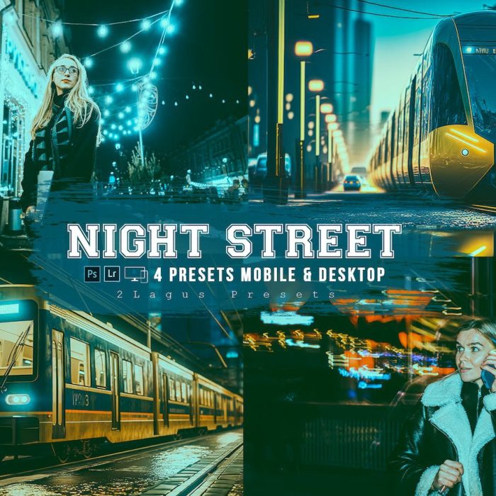 [风光LR预设]街拍夜景电影风格Lightroom预设 Night Street 4 Lightroom Presets