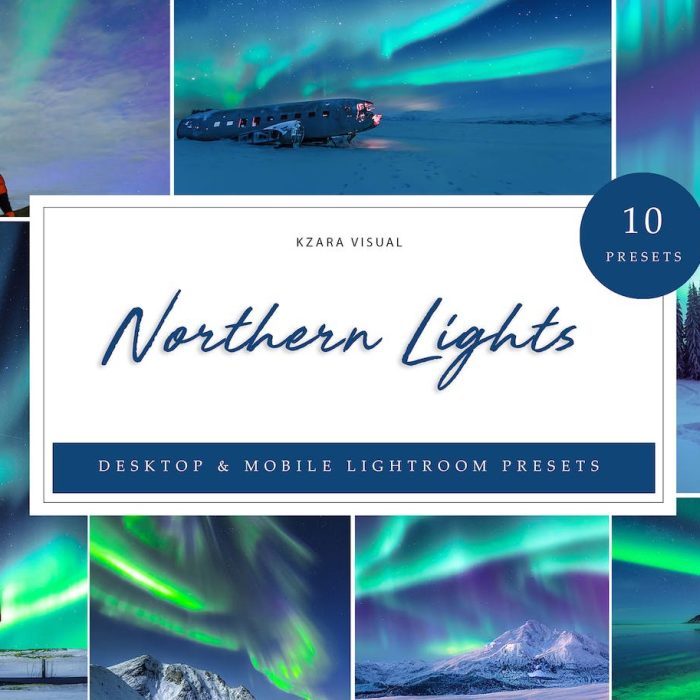 [风光LR预设]北极风光后期调色Lightroom预设 Lightroom Presets – Northern Lights
