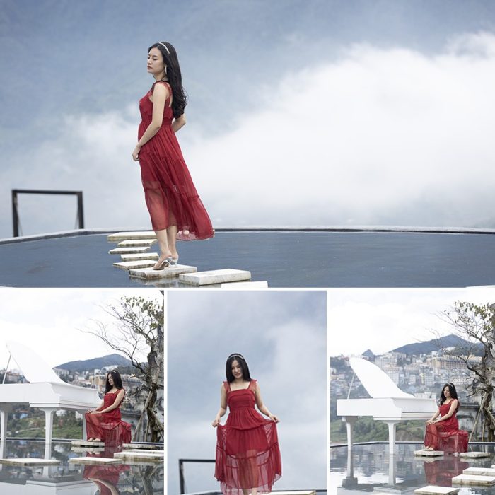 [时尚人像RAW原图]RAW原图素材-8张天空之城红衣美女人像摄影RAW原片佳能CR3原片