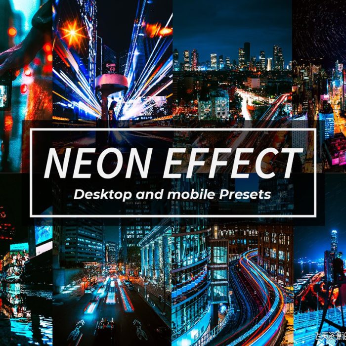 [风光LR预设]夜间摄影霓虹灯效果Lightroom预设Night Neon Effect Lightroom