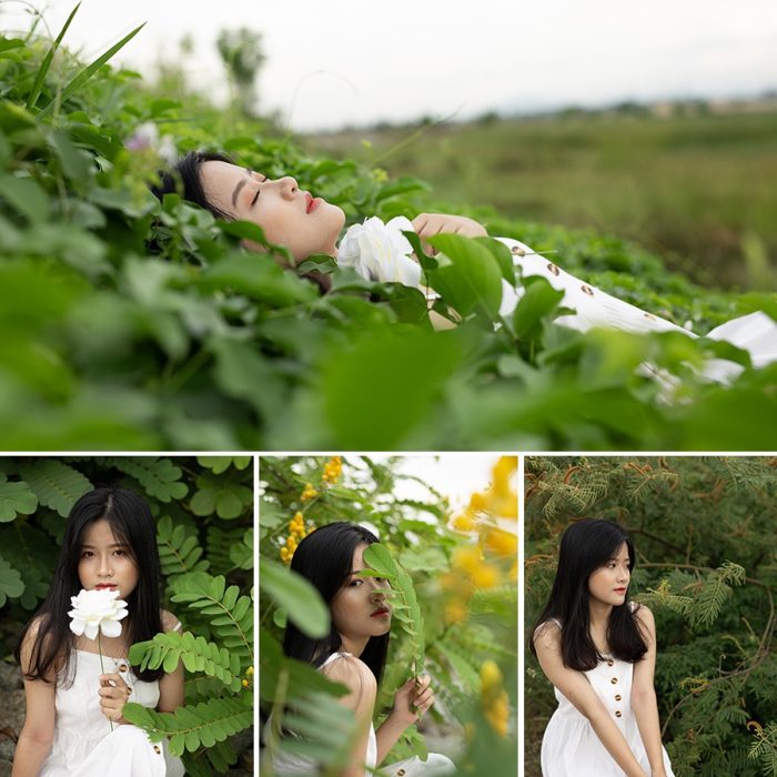 [时尚人像RAW原图]43张森系花间少女外拍人像摄影RAW原图素材-佳能CR2原图