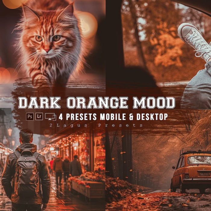 [风光LR预设]橙色黑暗情绪旅拍Lightroom预设 Orange Dark Mood Lightroom Preets