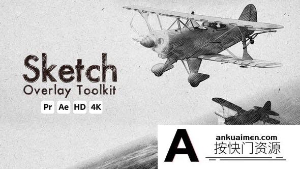 [Premiere预设]PR预设/AE模版-手绘素描视频特效 Sketch Overlay Toolkit