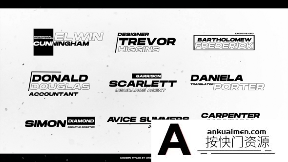[Premiere标题]Premiere Pro下三分之一文字标题动画模版 Lower Thirds