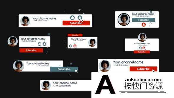 [Premiere模板]Premiere Pro社交媒体Youtube订阅包 Youtube Subscribe Pack