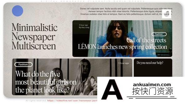 [Premiere模板]数字电影宣传开场PR模版 Digital Newspaper Cinematic Media Opener