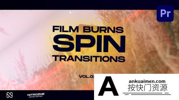 [Premiere转场]PR转场-电影烧伤旋转转场第01卷Film Burns Spin Transitions Vol. 01